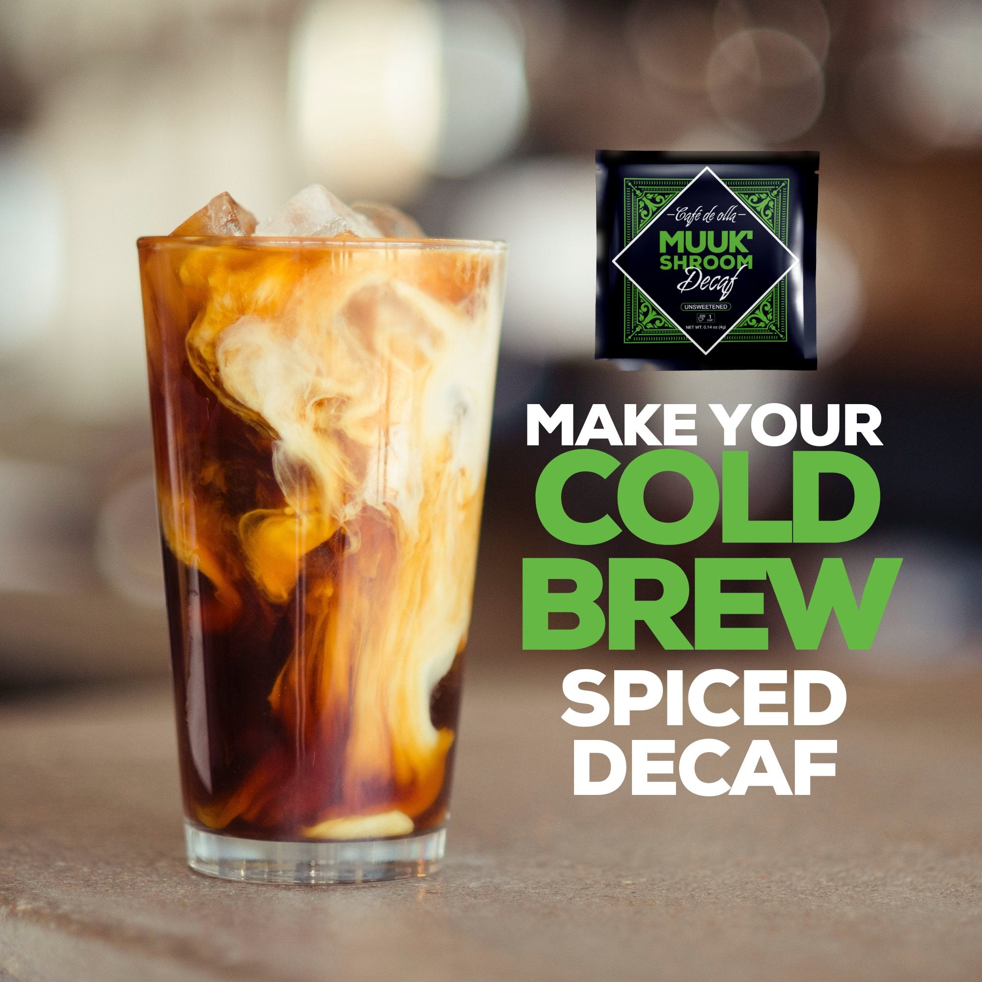 Decaffeinated Instant Mushroom Coffee with Spice & Adaptogen Superfoods Blend - MUUK' SUPERFOODS
