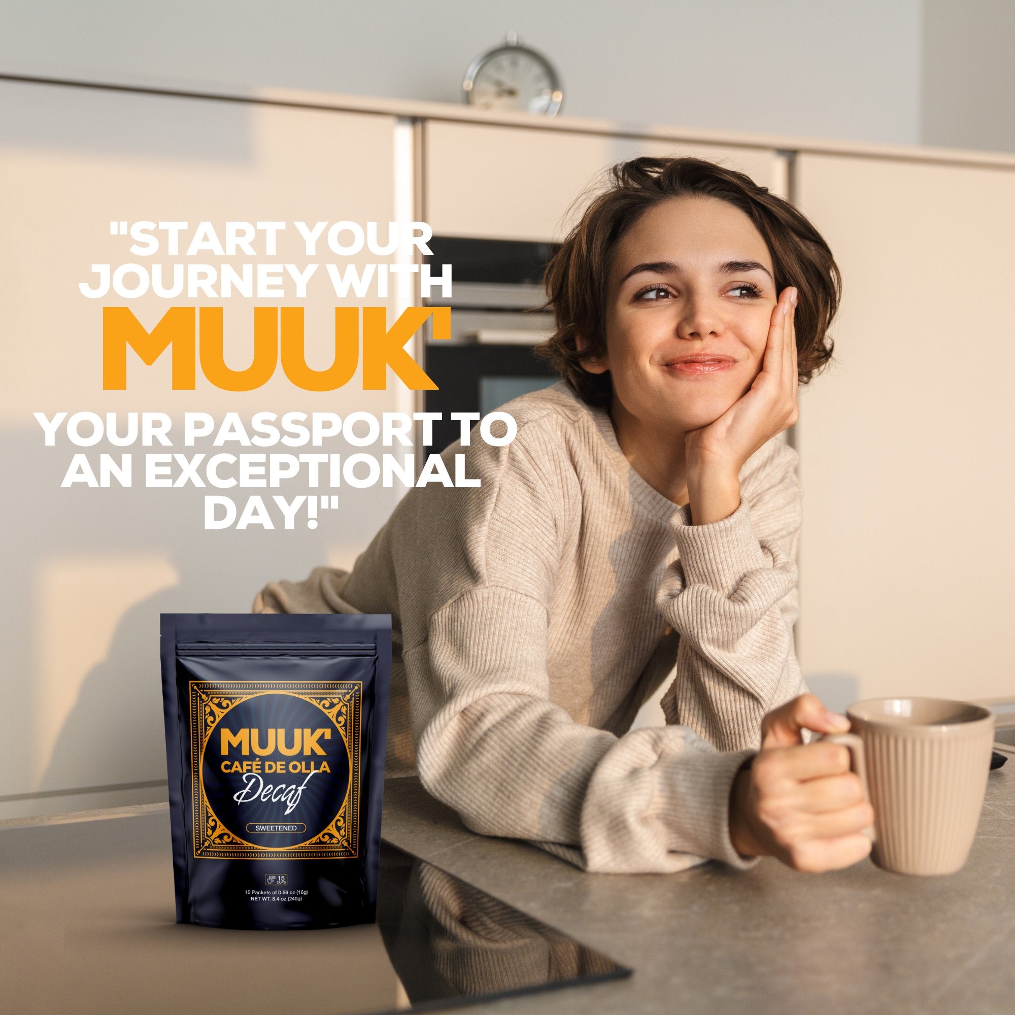 MUUK' CAFÉ DE OLLA DECAF | Decaffeinated Instant Coffee with Adaptogen Superfoods Blend - MUUK' SUPERFOODS
