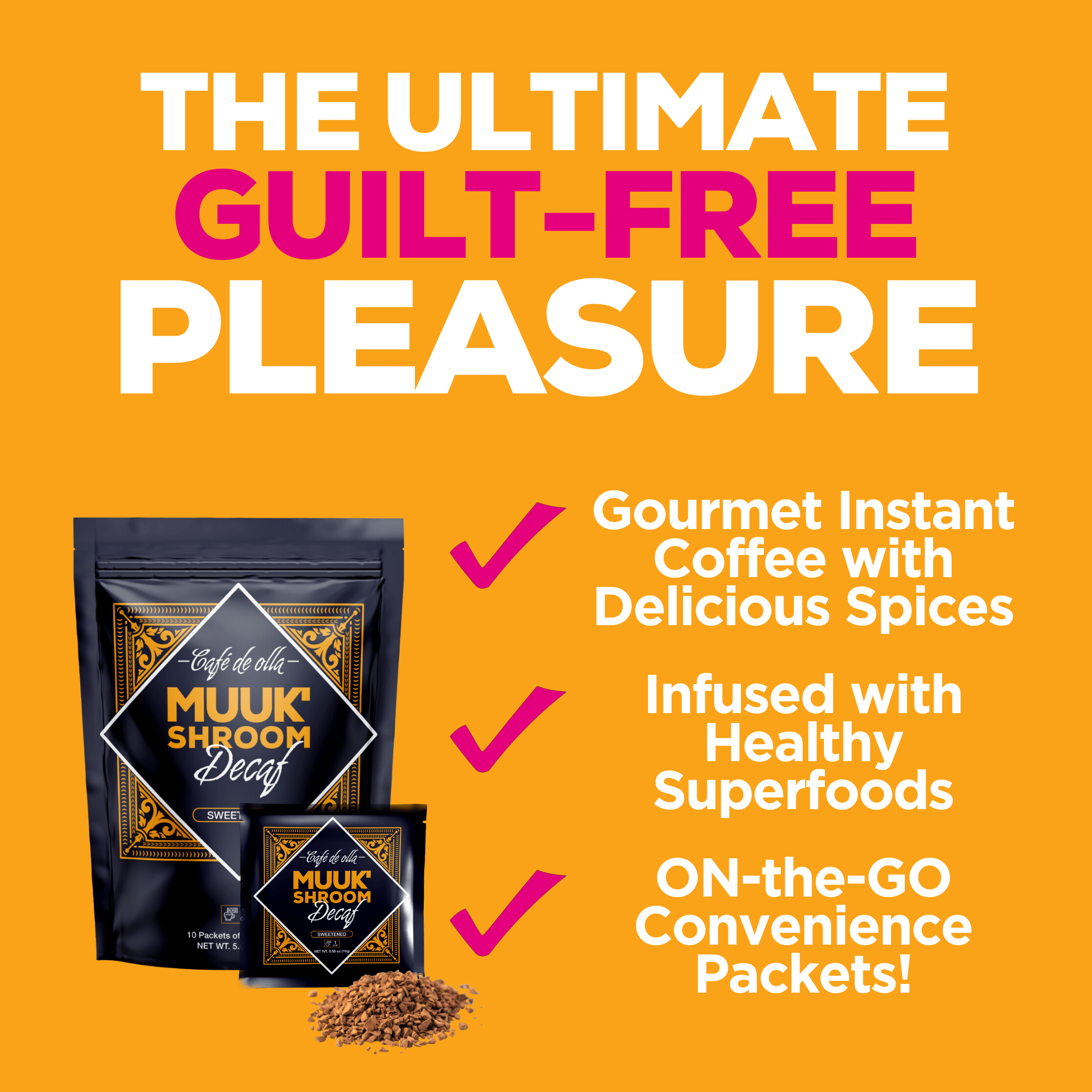 MUUK' CAFÉ DE OLLA DECAF | Decaffeinated Instant Coffee with Adaptogen Superfoods Blend - MUUK' SUPERFOODS
