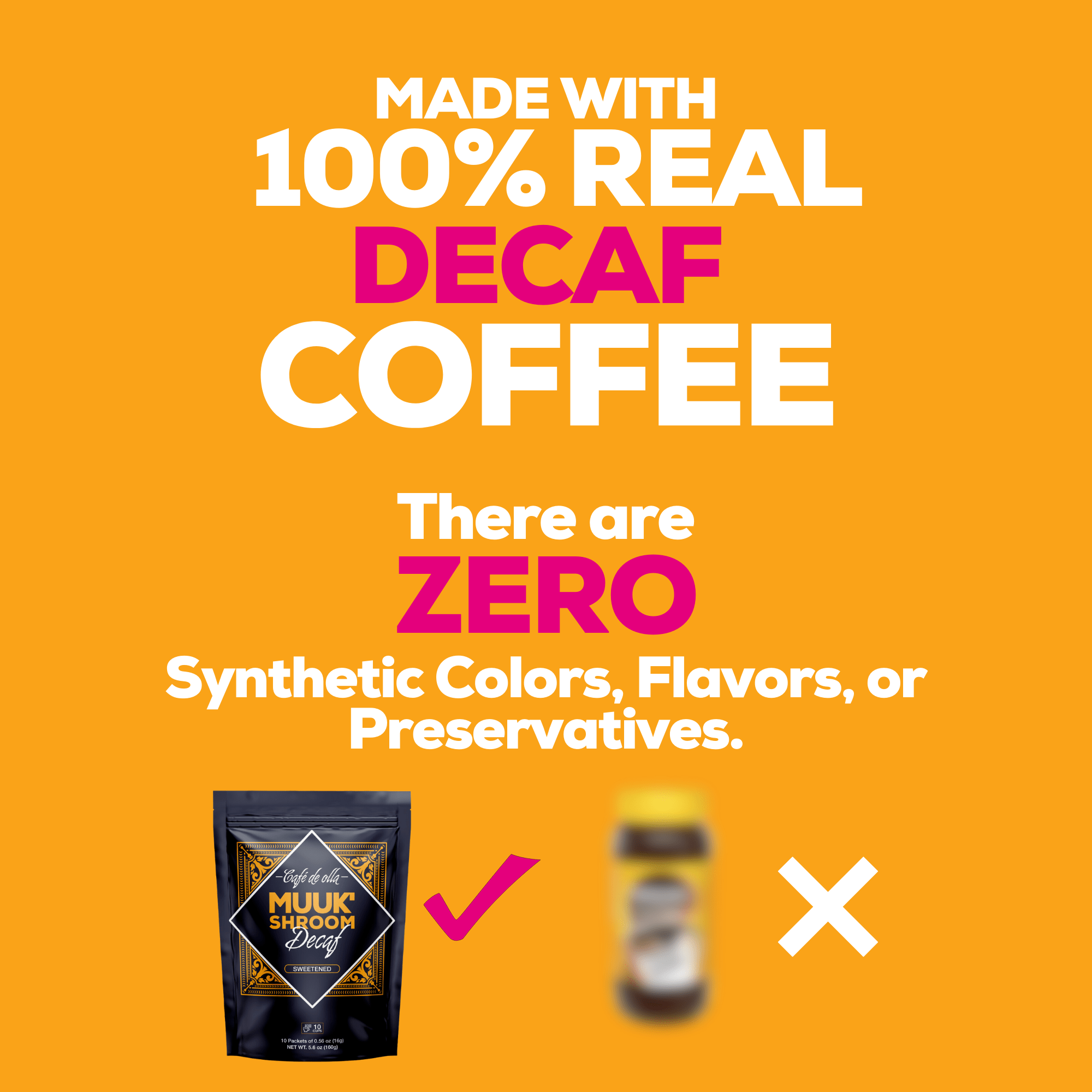 MUUK' CAFÉ DE OLLA DECAF | Decaffeinated Instant Coffee with Adaptogen Superfoods Blend - MUUK' SUPERFOODS