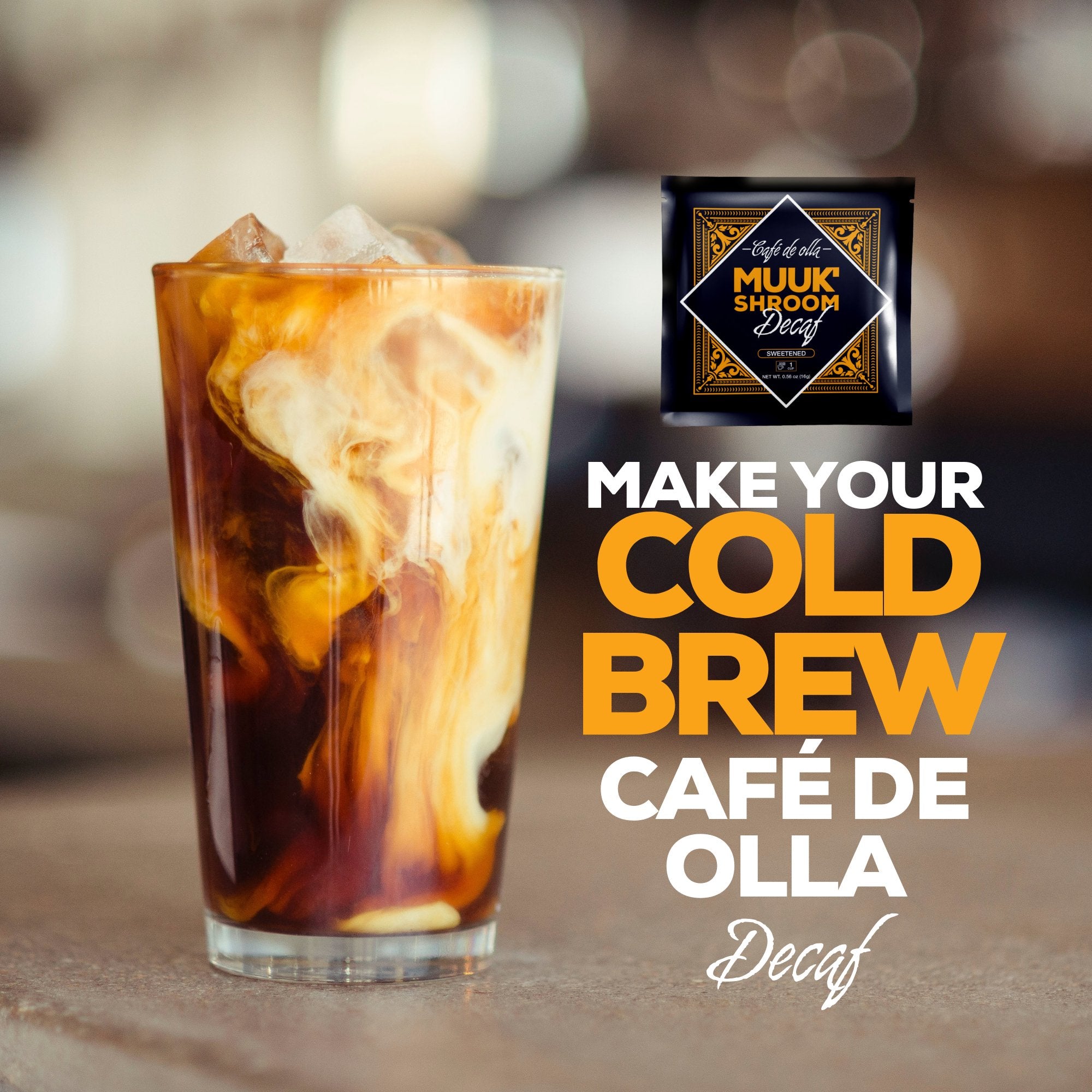 MUUK' CAFÉ DE OLLA DECAF | Decaffeinated Instant Coffee with Adaptogen Superfoods Blend - MUUK' SUPERFOODS