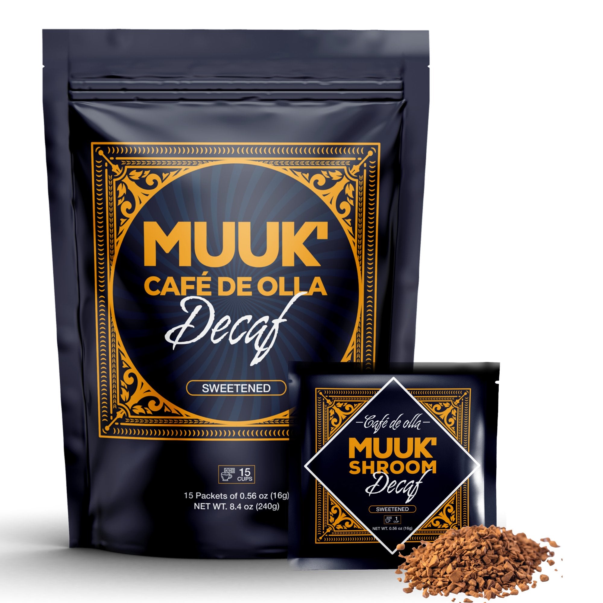 MUUK' CAFÉ DE OLLA DECAF | Decaffeinated Instant Coffee with Adaptogen Superfoods Blend - MUUK' SUPERFOODS