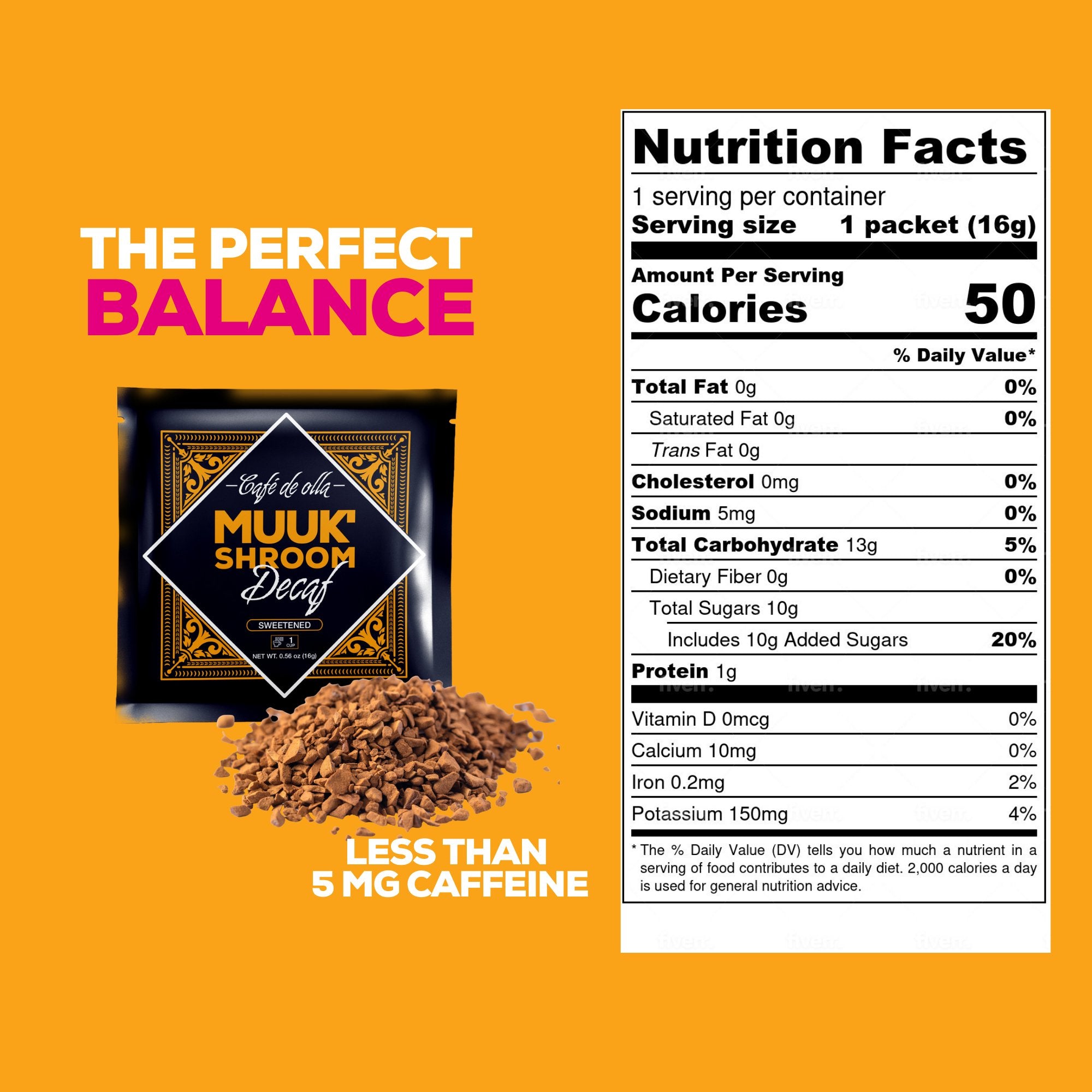 MUUK' CAFÉ DE OLLA DECAF | Decaffeinated Instant Coffee with Adaptogen Superfoods Blend - MUUK' SUPERFOODS