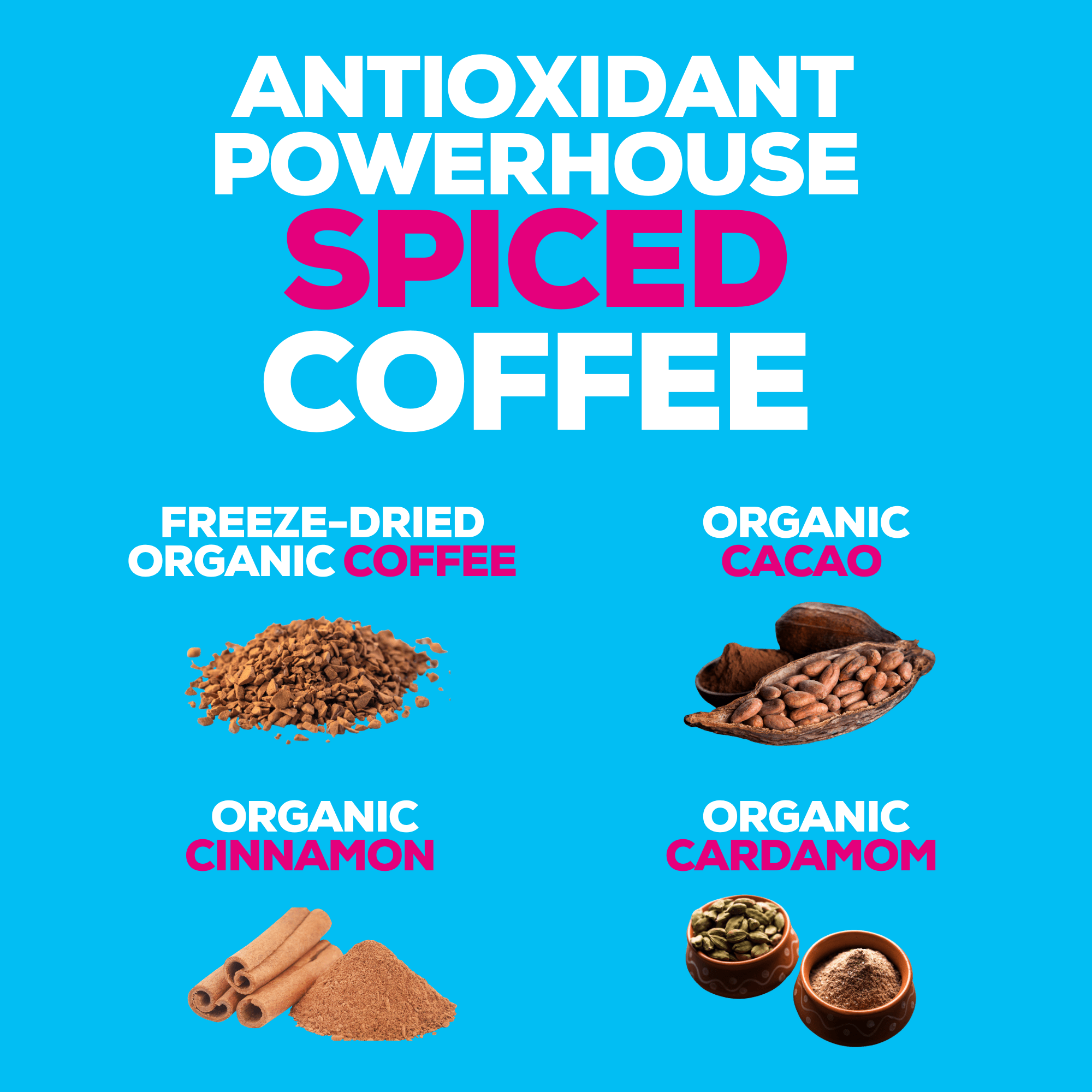 MUUK' SPICED COFFEE | Organic Instant Mushroom Coffee with Spice & Adaptogen Superfoods Blend - MUUK' SUPERFOODS