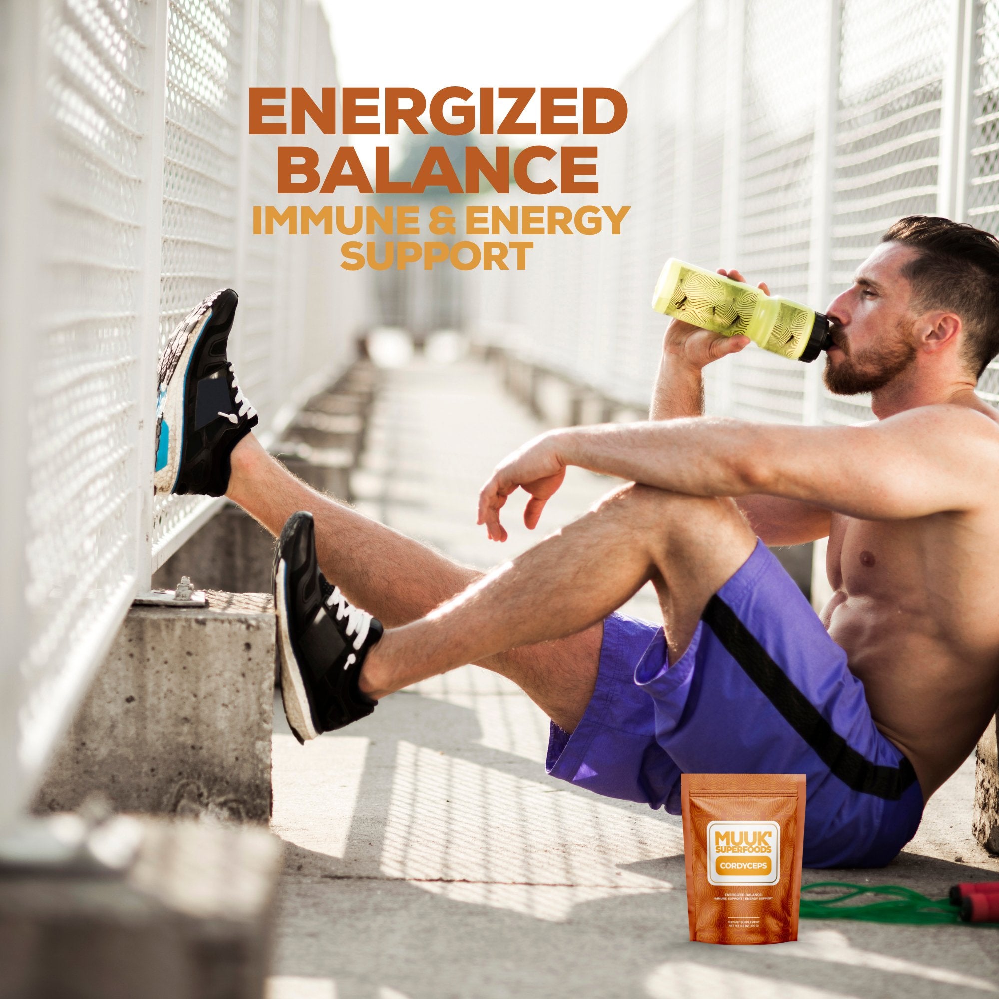 Organic CORDYCEPS Mushroom Powder | Energized Balance: Immune & Energy Support - MUUK' SUPERFOODS US