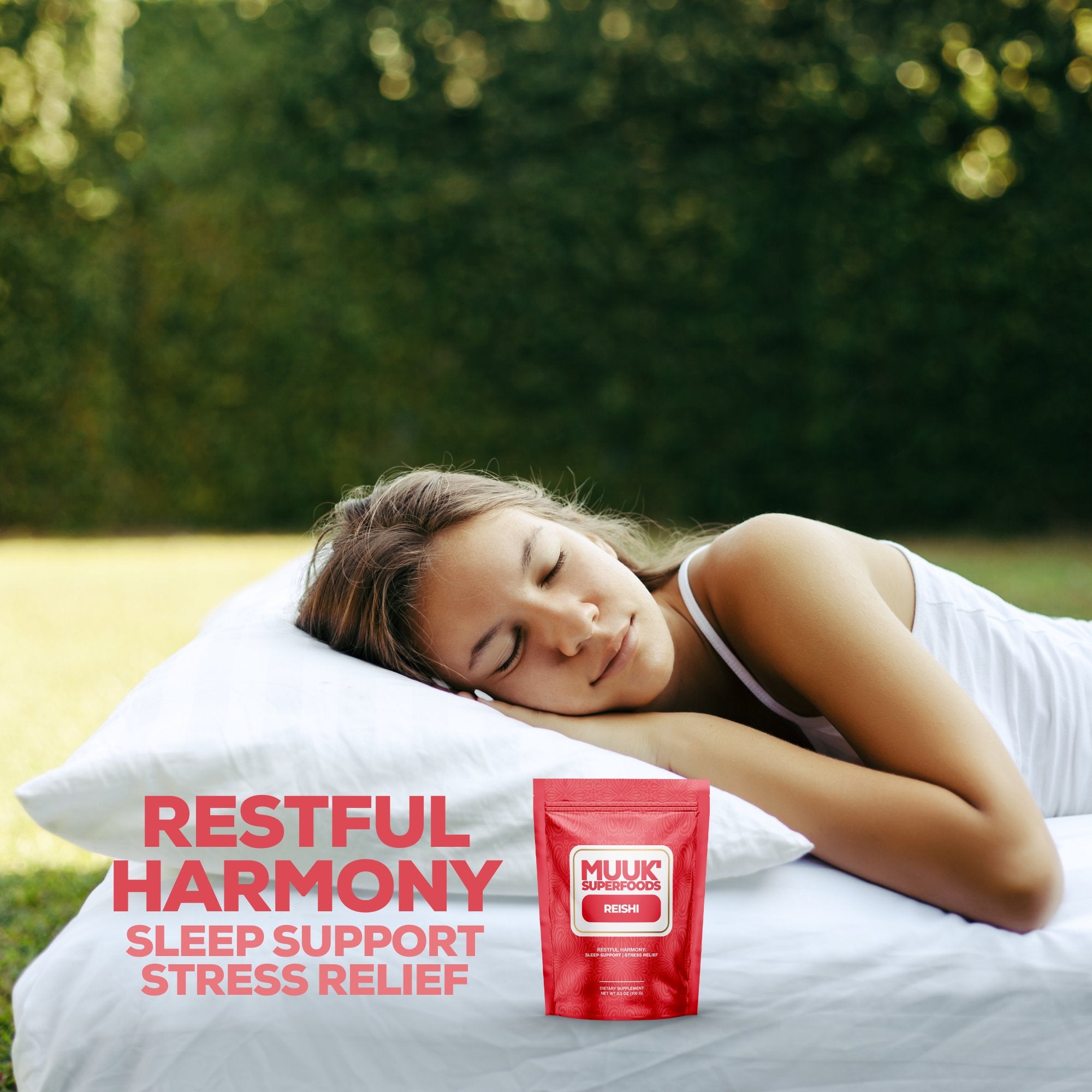 Organic REISHI Mushroom Powder | Restful Harmony: Sleep Support & Stress Relief - MUUK' SUPERFOODS US