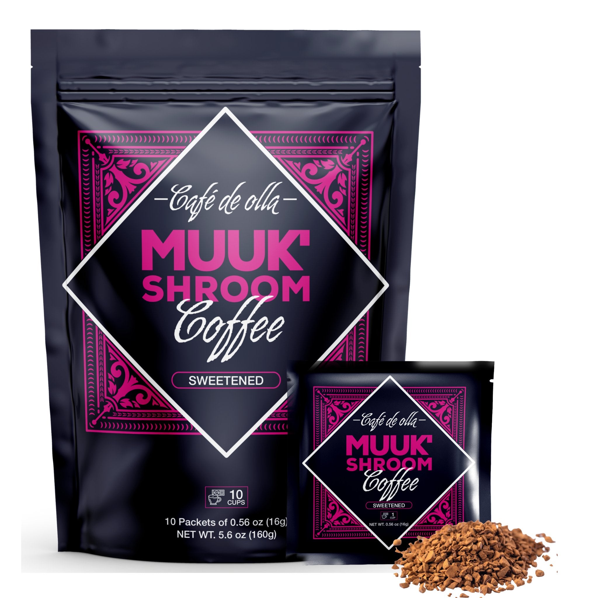Sweetened Café de Olla Instant Coffee with Adaptogen Superfoods Blend - MUUK' SUPERFOODS US