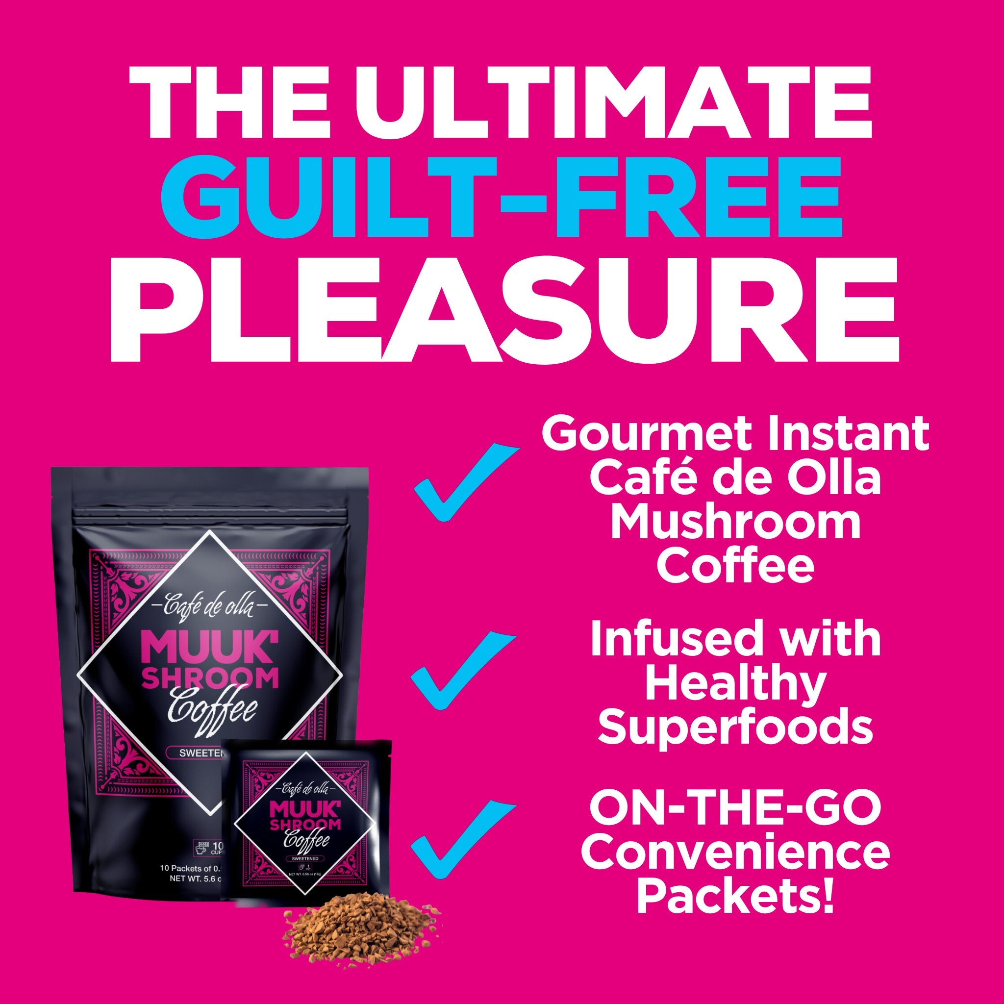 Sweetened Café de Olla Instant Coffee with Adaptogen Superfoods Blend - MUUK' SUPERFOODS US